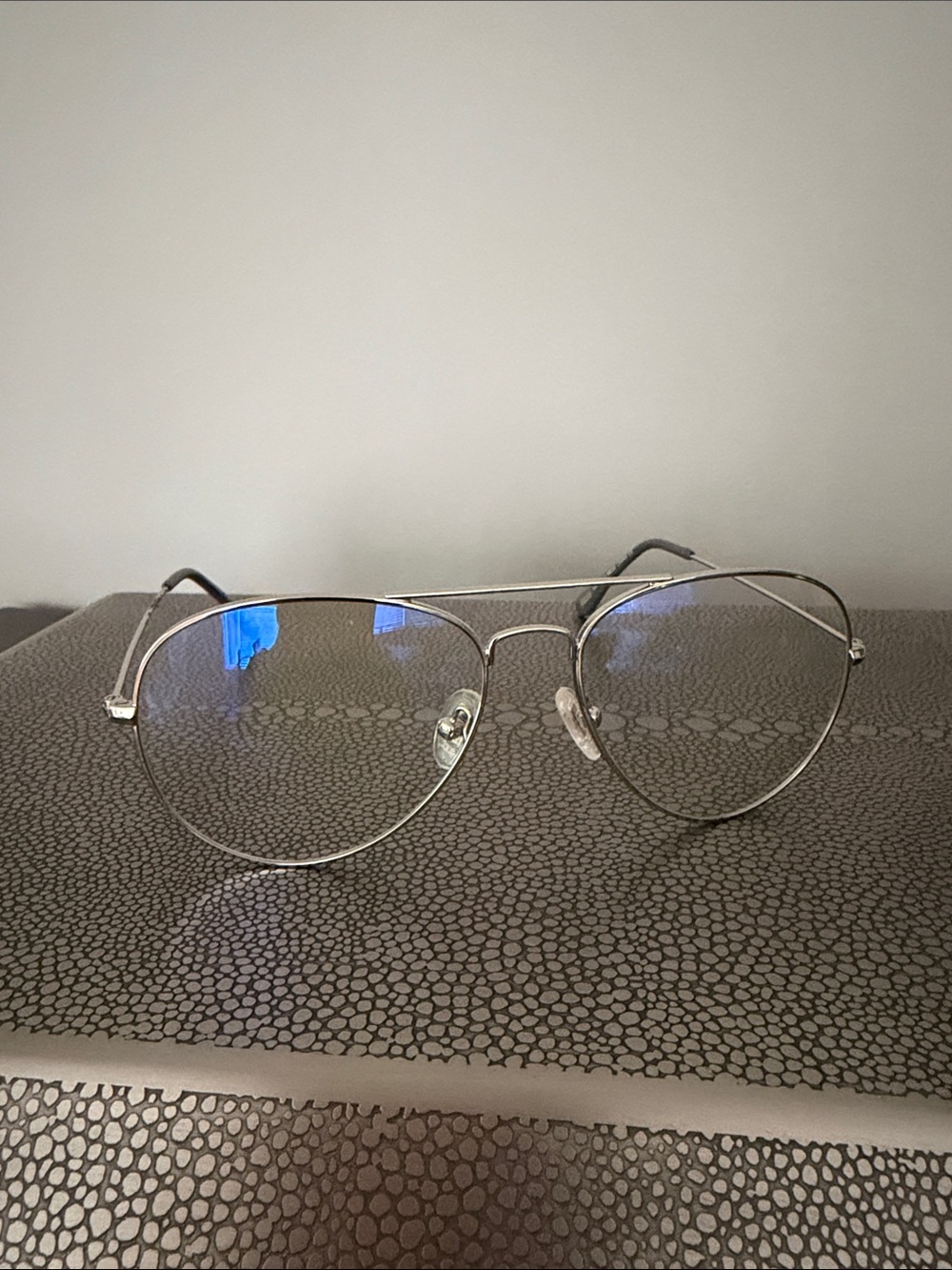 DIFF Blue Light Silver Aviator Glasses with Black DIFF Case